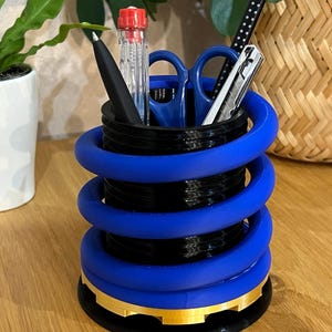 Stoßdämpfer Stiftehalter 3D Druck, Geschenk Mechaniker KFZ Mechatroniker, Schreibtisch Werkstatt Deko Auto Tuning, Federbein Stifthalter