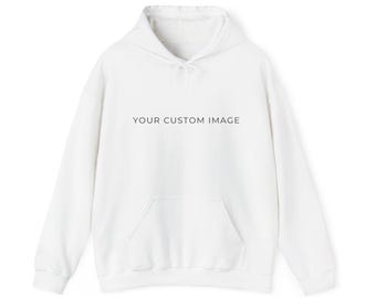 Custom Image Hoodie | Personalized Photo Print Hoodie, White Pullover