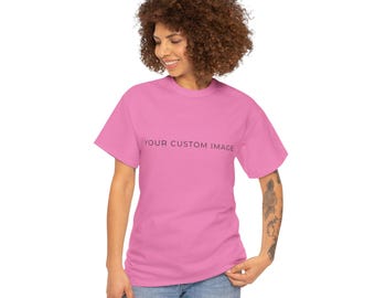 Custom Image T-Shirt | Plain White Tee, Front and Back Mockup