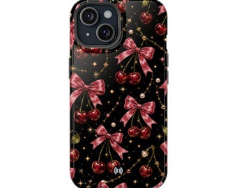 Cherry Bows Phone Case | Magnetic Impact-Resistant Case