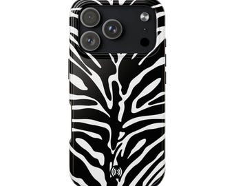 Funda para teléfono con estampado de rayas de cebra / Fundas resistentes para teléfono