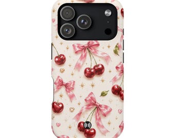 Cherry Pattern Phone Case | Magnetic Impact-Resistant Case