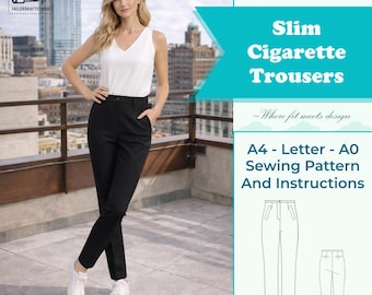 Patrón de costura para pantalones pitillo ajustados