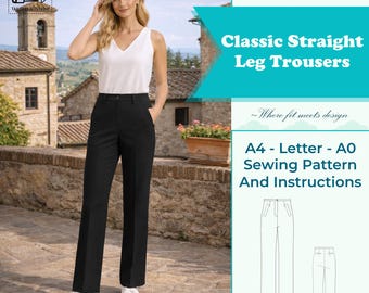 Classic Straight-Leg Trousers Sewing Pattern