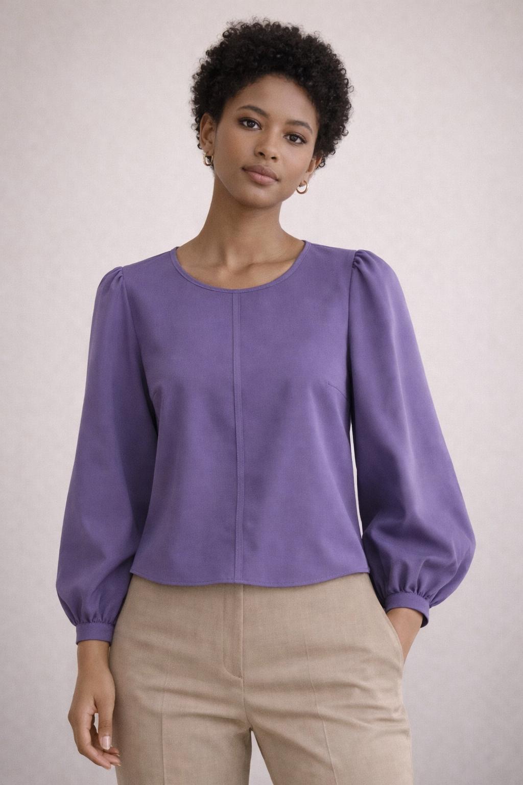 Bishop Sleeve Blouse Sewing Pattern - Elegant Long Sleeve - Etsy UK