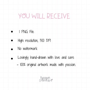 What you will receive graphic listing 1 high resolution 300 DPI PNG file, hand drawn original artwork without watermark.