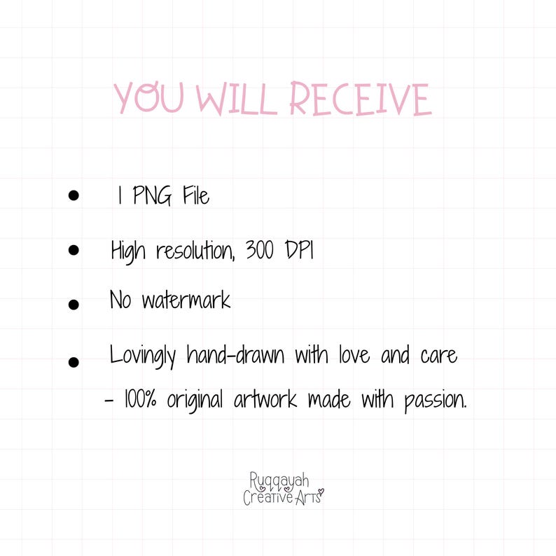 What you will receive graphic listing 1 high resolution 300 DPI PNG file, hand drawn original artwork without watermark.