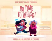 Printable Escape Room for Kids, Screen Free Activities At Home Escape Room Puzzle, Cozy Mystery Detective Clue Game Challenge Cake Themed