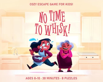 Printable Escape Room for Kids, Screen Free Activities At Home Escape Room Puzzle, Cozy Mystery Detective Clue Game Challenge Cake Themed