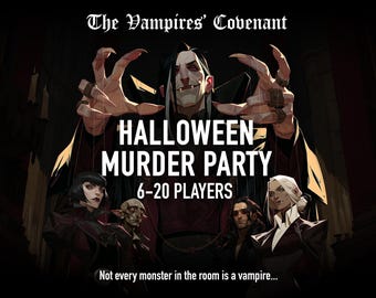 Vampire Murder Mystery Party, Halloween Party Games for Adults, Spooky Horror Role Playing Games, Printable Investigation 6-20 Players