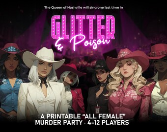 Nashville Bachelorette Murder Mystery Kit, Last Rodeo Bach Party Game Western Country Cowgirl Bridal Shower Detective Unsolved Case Whodunit