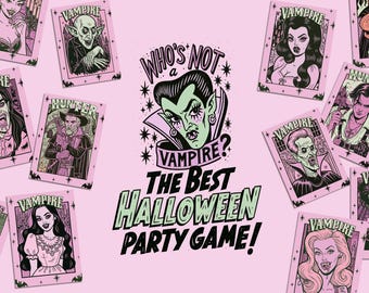 Vampire Party Game for Teens and Adults, Gothic Party Game, Werewolf Game Cards Printable, Halloween Party Games Printable, Sleepover Games