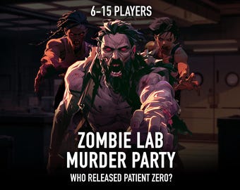 Zombie Outbreak Group Game, Apocalypse Halloween Murder Mystery Party Host Can Play, Role Playing Birthday Dinner Whodunit 6 to 15 Players