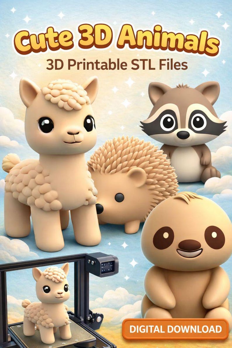 Cute Animal STL Bundle – Cozy Miniature Village – 3D Printable Diorama ...