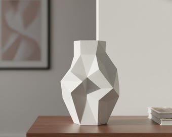 STL File Geometric Vase 3D Print with Commercial License