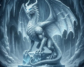 Ice Dragon STL File – for 3D Printer | Fantasy Dragon, Epic Miniature, Elemental Creature | Commercial License Included