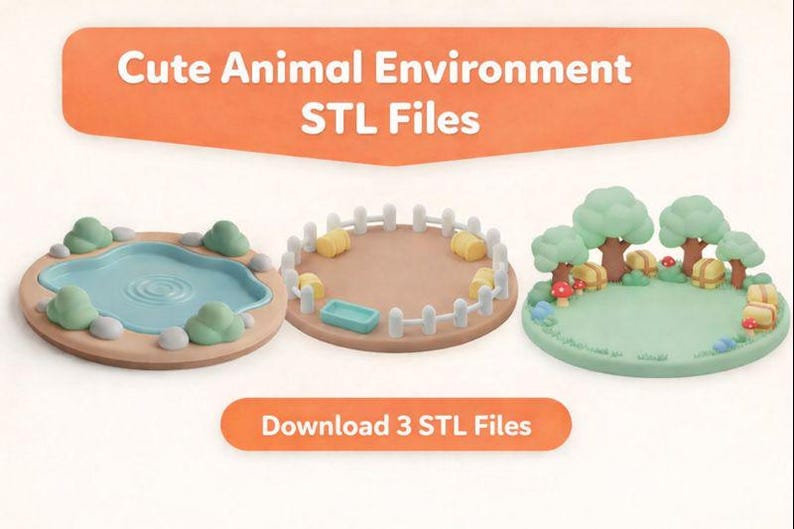 Cute Animal STL Bundle – Cozy Miniature Village – 3D Printable Diorama ...