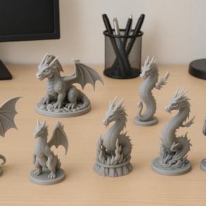 File STL  Draghi | Drago | File 3D Stampabili con Licenza Commerciale Bundle 8