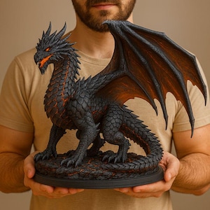File STL Drago Vulcano –  per Stampante 3D | Modello Fantasy | Licenza Commerciale