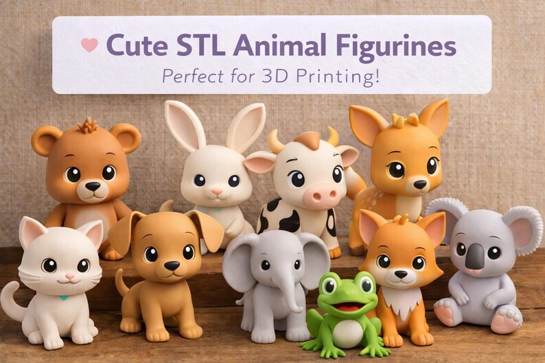 Cute Animal STL Bundle – Cozy Miniature Village – 3D Printable Diorama ...