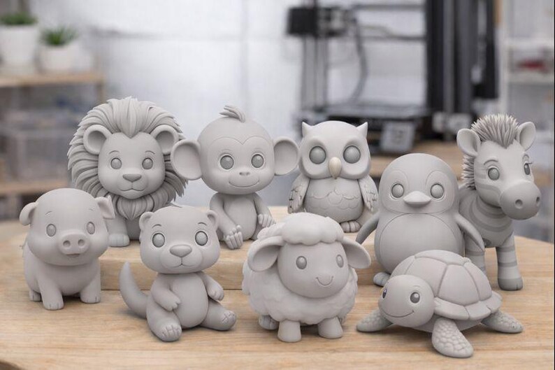 Cute Animal STL Bundle – Cozy Miniature Village – 3D Printable Diorama ...