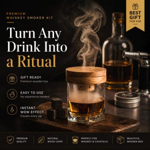Set para fumar whisky con quemador: un regalo único para los amantes del whisky.