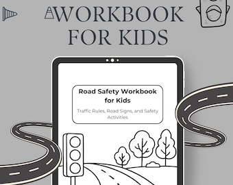 Cahier d'exercices pour enfants sur la sécurité routière, activités sur le code de la route (PDF imprimable format A4/US Letter)