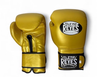 Cleto Reyes Metallic Gold Boxhandschuhe – Echtleder für das Training, individualisierbar