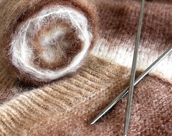 Hand Dyed Gradient Wool Yarn, Long-Hair Mohair Yarn, Soft Yarn for Crochet & Knitting Scarves, Shawls, Sweaters DIY Craft Projects