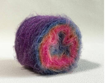 Hand Dyed Gradient Mohair Wool Yarn, Long Gradient Color Fade, Knitting Crochet Yarn, Scarf Shawl