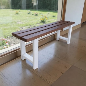 Handmade Pine Wood Bench, Minimalist Entryway Bench, Modern Farmhouse Seating, Solid Wood Garden Bench, Rustic Indoor Outdoor Furniture