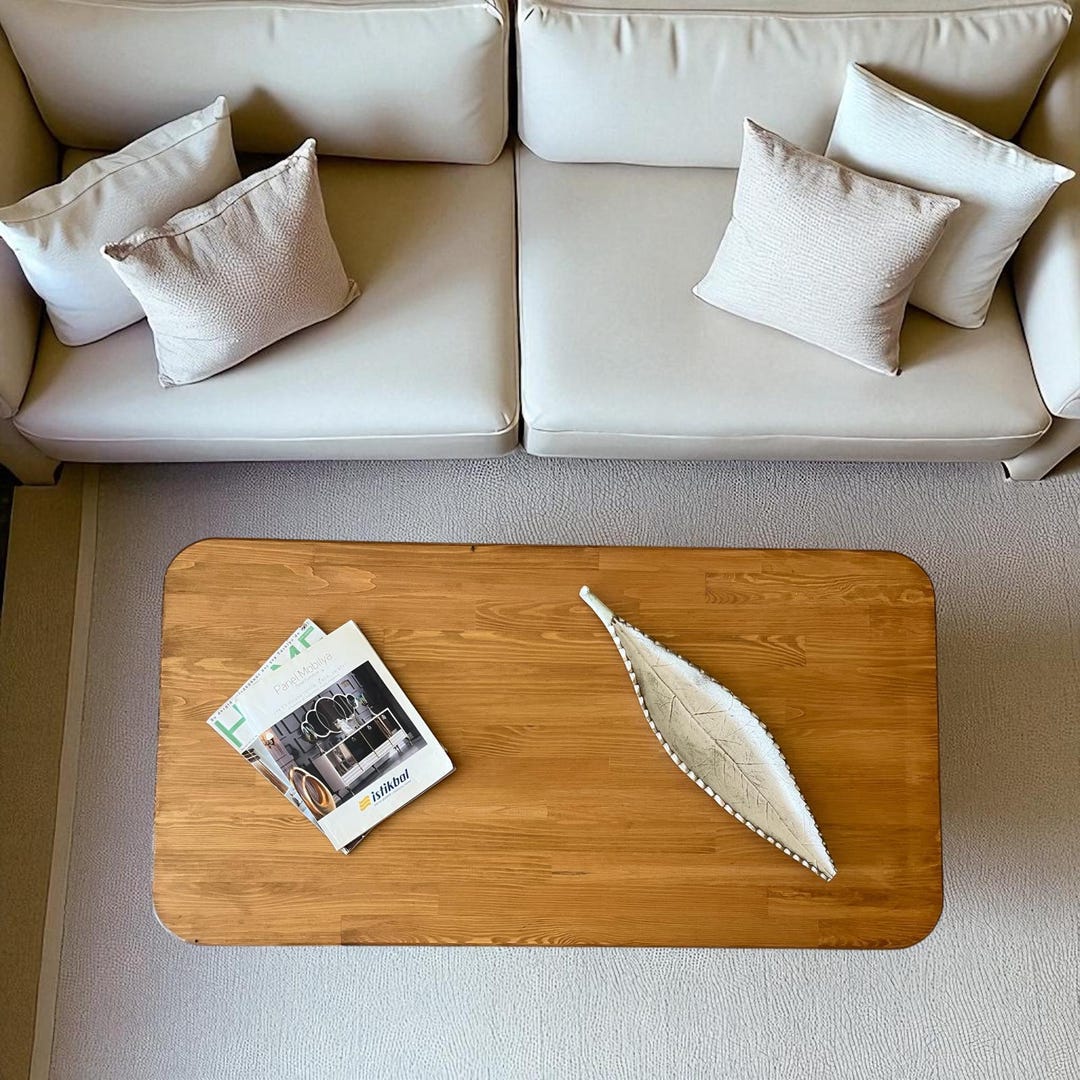 Minimalist Wooden Coffee Table: Natural Wood Texture, Elegant Design - Etsy