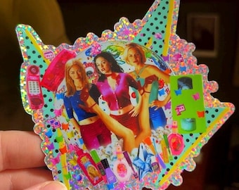 Jawbreaker Y2K 4x4 inch clear glitter sticker