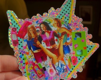Jawbreaker Y2K 4x4 inch clear glitter sticker