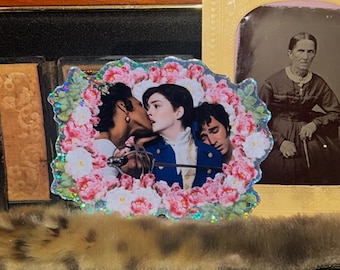 Twelfth Night Anne Hathaway Bi Vibes 4x3 inch Glitter Sticker