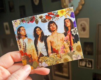 Greta Van Fleet in Flowers 4x3.4 inch sticker