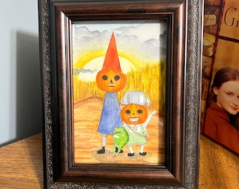 Greg and Wirt Pottsfield Denizens Framed Original Watercolor Painting