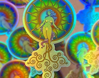 Rainbow Lilith Fair inspired 4 inch Holographic Sticker