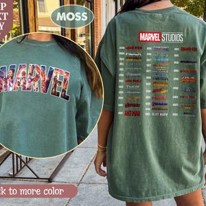 Sudadera de cuello redondo de Marvel Studios, Avengers Endgame, Avengers Fase 4, Doctor Strange, Iron Man, Hulk, Thor, Loki, Capitán América, MCU Moss/Military Green