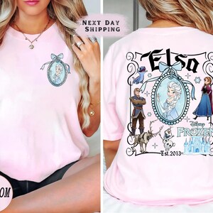 Comfort Colors® Elsa Princess Shirt Matching Disney Family Trip Shirt Retro Disney Princess The Little Mermaid Princess Coquette Sweatshirt Blossom/Light Pink