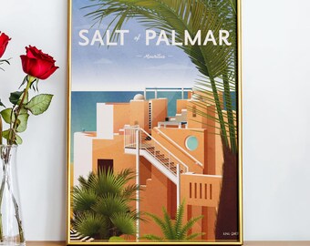 SALT of Palmar Art Deco Print – 50x70 cm / 20x28″ Premium Matte Paper, Metal Frame