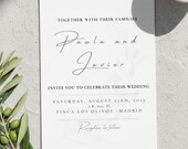 Minimalist Wedding Invitation Suite Canva Template | Olive Green Wedding Invitation Set | Editable Stationery Bundle