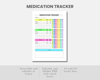 印刷可能な薬トラッカー、ビタミントラッカーチャート、薬リストPDF、薬摂取量トラッカー、薬スケジュールプランナー、薬シート