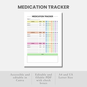 PDF, Wochenübersicht, PDF, https://www.etsy.com/de/listing/721866366-druckbares-Medikamenten-Tracker