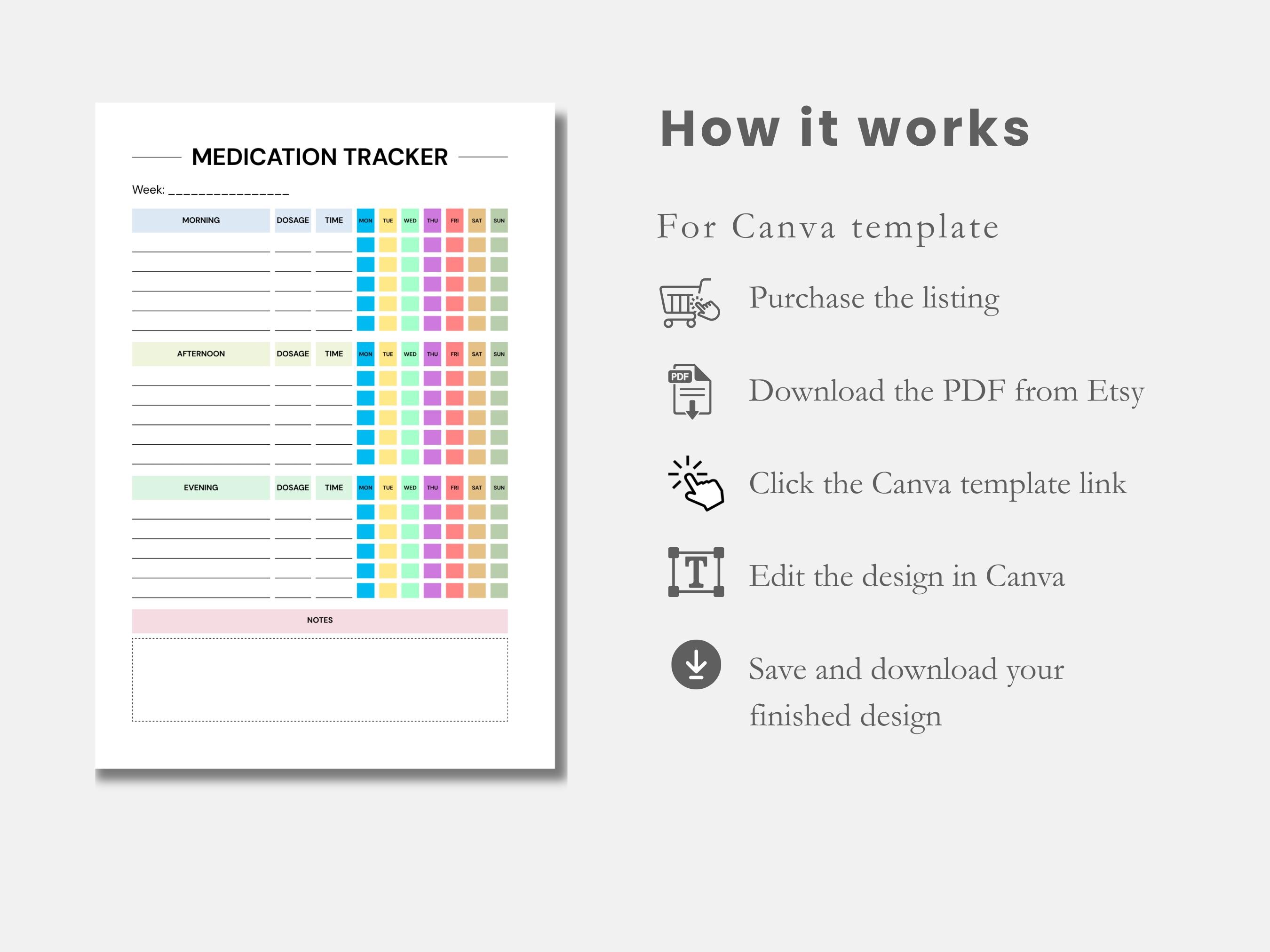 Medication Tracker Printable Medication Schedule Planner Medicine ...