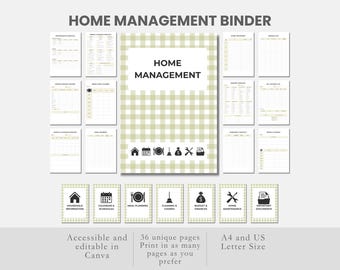 home management binder printable household organizer busy mom planner emergency binder digital home organization kit life planner bundle