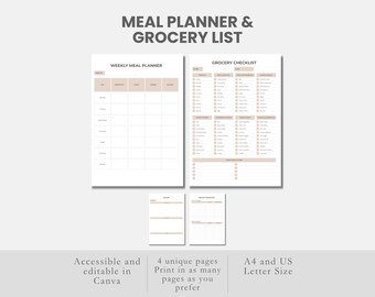 planejamento de refeições e lista de compras, planejador de refeições semanal, planejador de alimentos, lista de compras, planejador de refeições com lista de compras, diário de receitas, inventário de cozinha