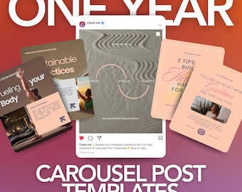 Mind, Body & Soul Templates | 1 Year of Wellness Content | Non-Beige Canva Templates | Coaches, Therapists, Wellness Brands