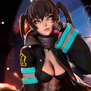 Neko Bombero - Kit de resina sin pintar a escala 1/7