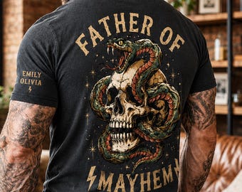 T-shirt père de la pagaille personnalisé pour papa, t-shirt squelette papa, cadeau fête des pères pour mari, t-shirt rock papa papa rock avant-gardiste, cadeau chemise papa cool